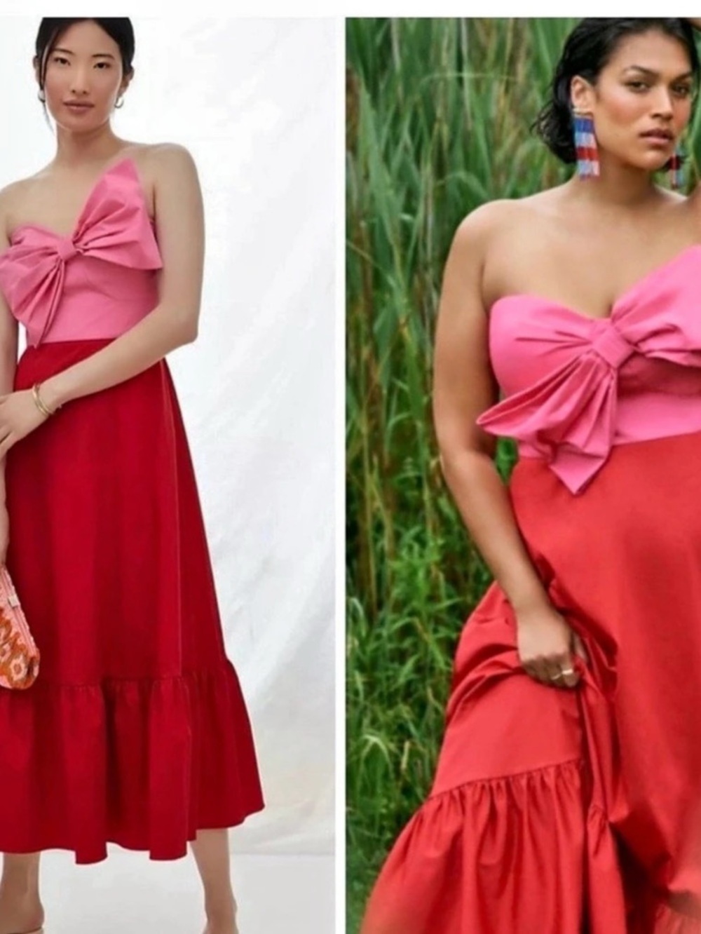 Anthropologie HutchColorblocked Bowtie Maxi Dress Color Block Maxi Dress Size 2